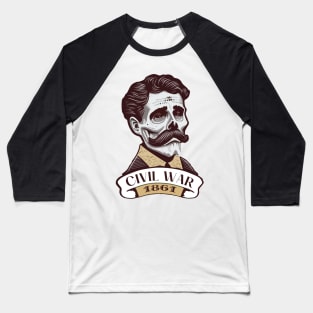 Admiral Skully Portrait Civil War 1861 Baseball T-Shirt